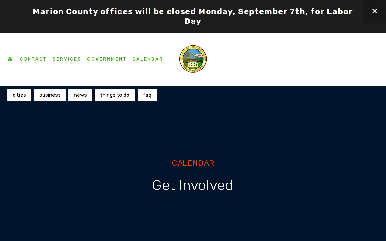 Marion County court calendar research showing county events