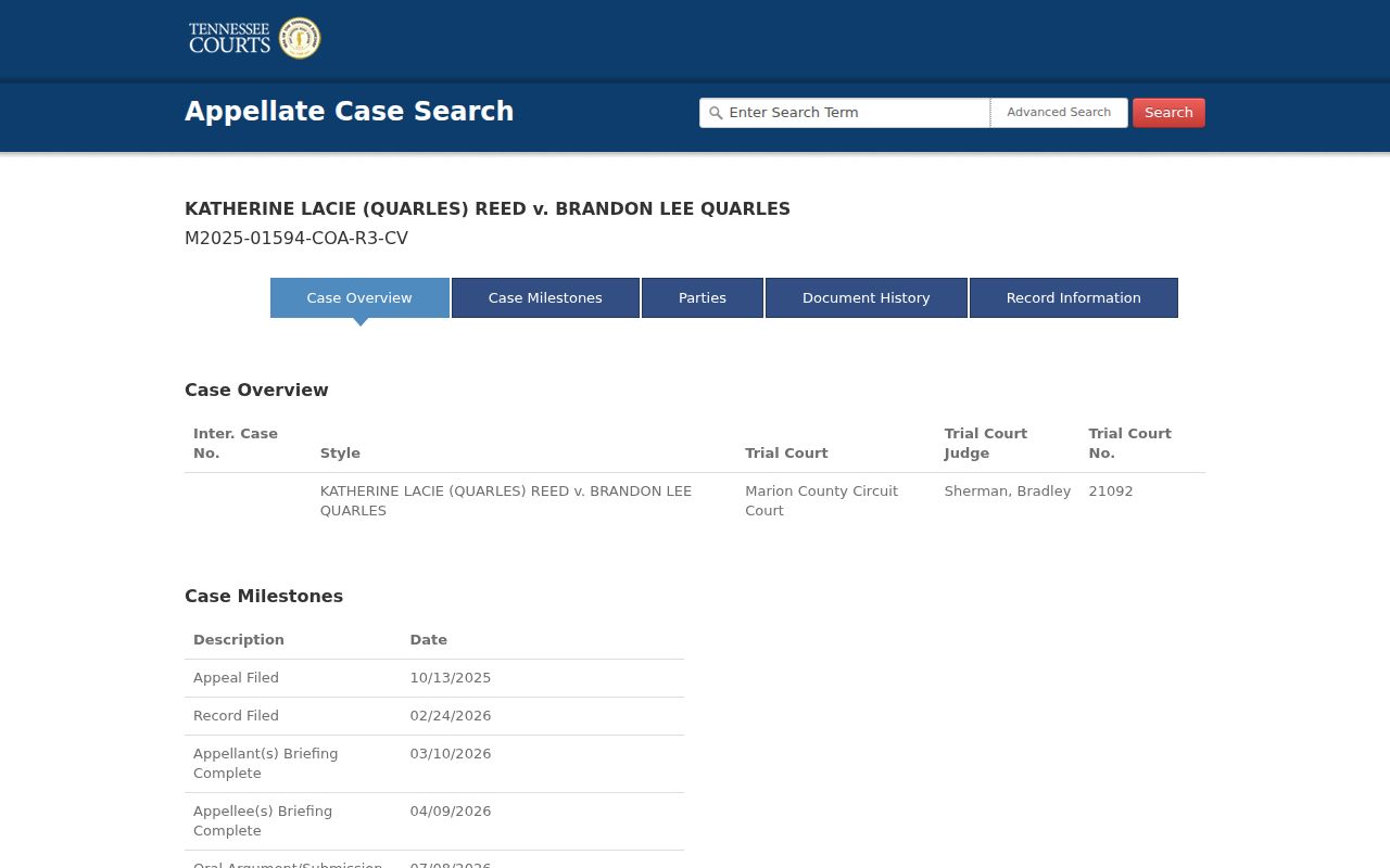 Marion County court calendar comparison with appellate milestones
