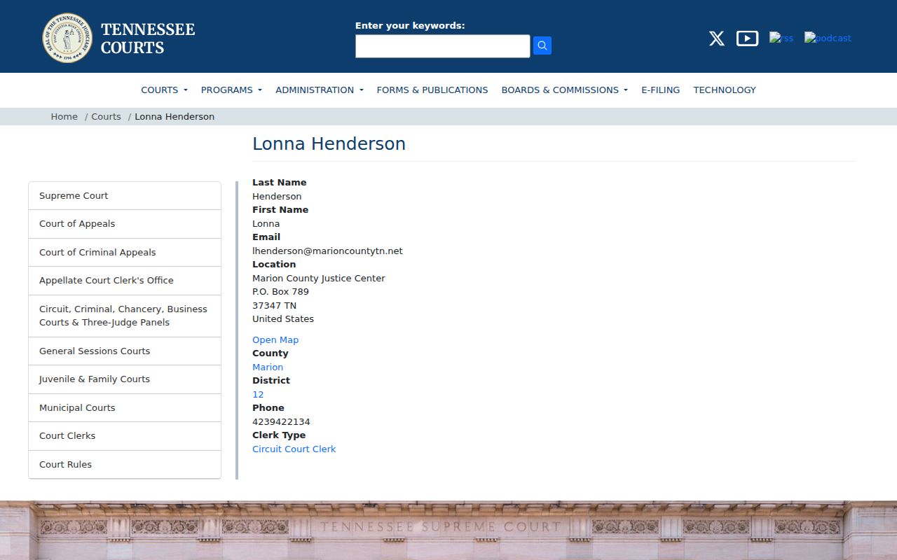Marion County court docket Circuit Court Clerk Lonna Henderson profile