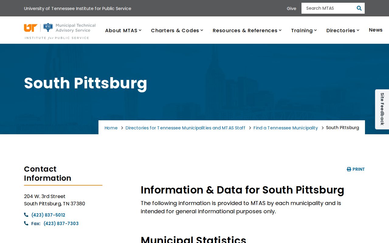 South Pittsburg court docket municipal profile and City Hall details
